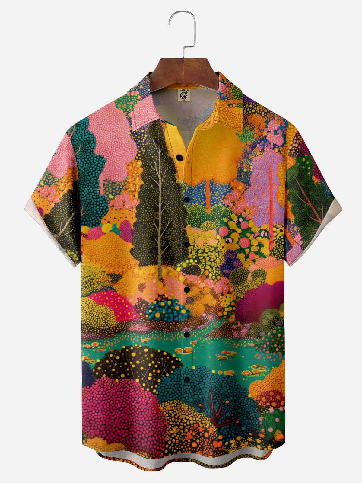 Hardaddy X Neika Moisture-wicking Landscape Forest Chest Pocket Hawaiian Shirt