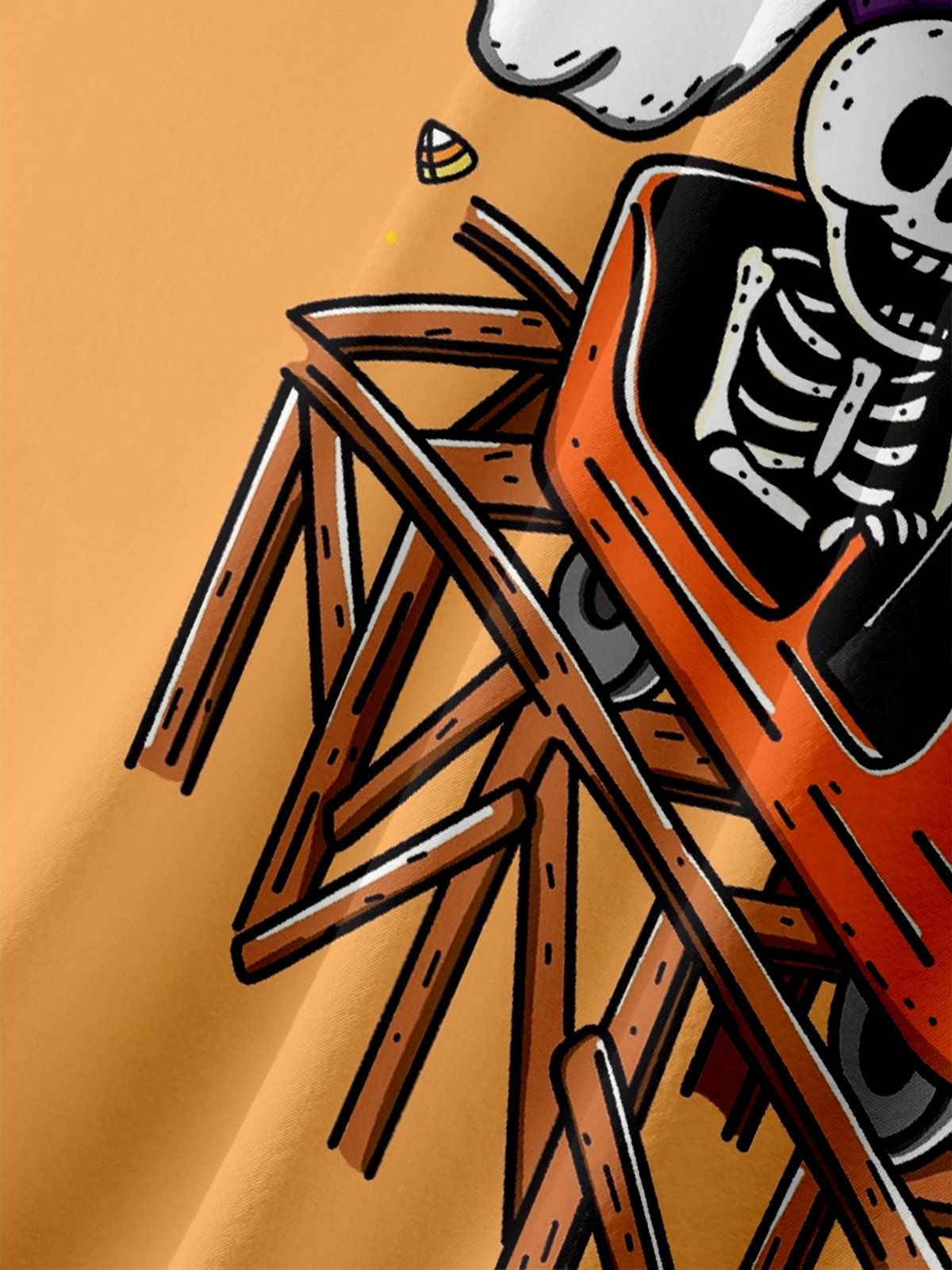 Hardaddy X Kimprut Imut Moisture-wicking Zombie Pumpkin Chest Pocket Hawaiian Shirt