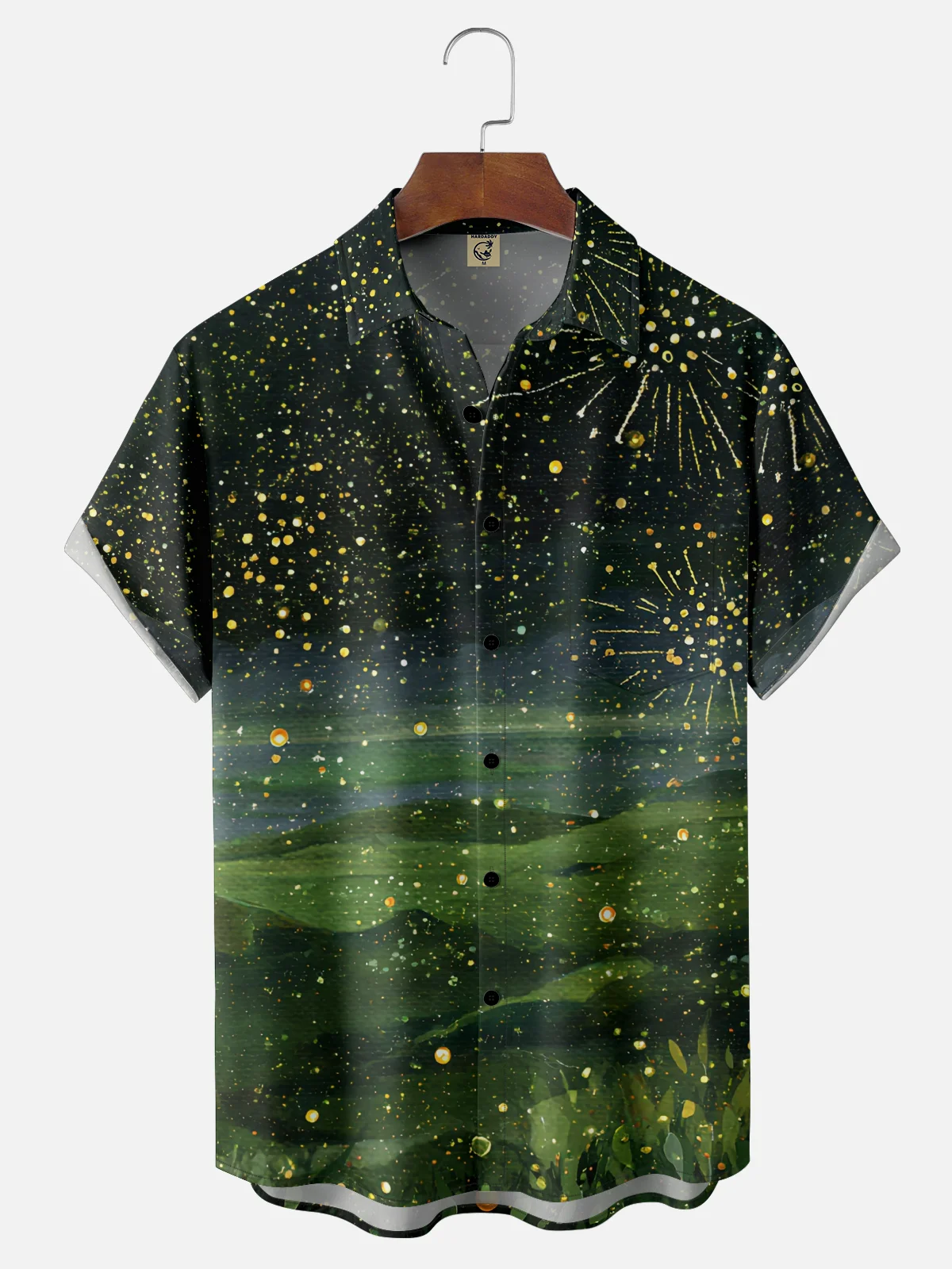 Hardaddy X Neika Moisture-wicking Landscape Starry Night Chest Pocket Hawaiian Shirt