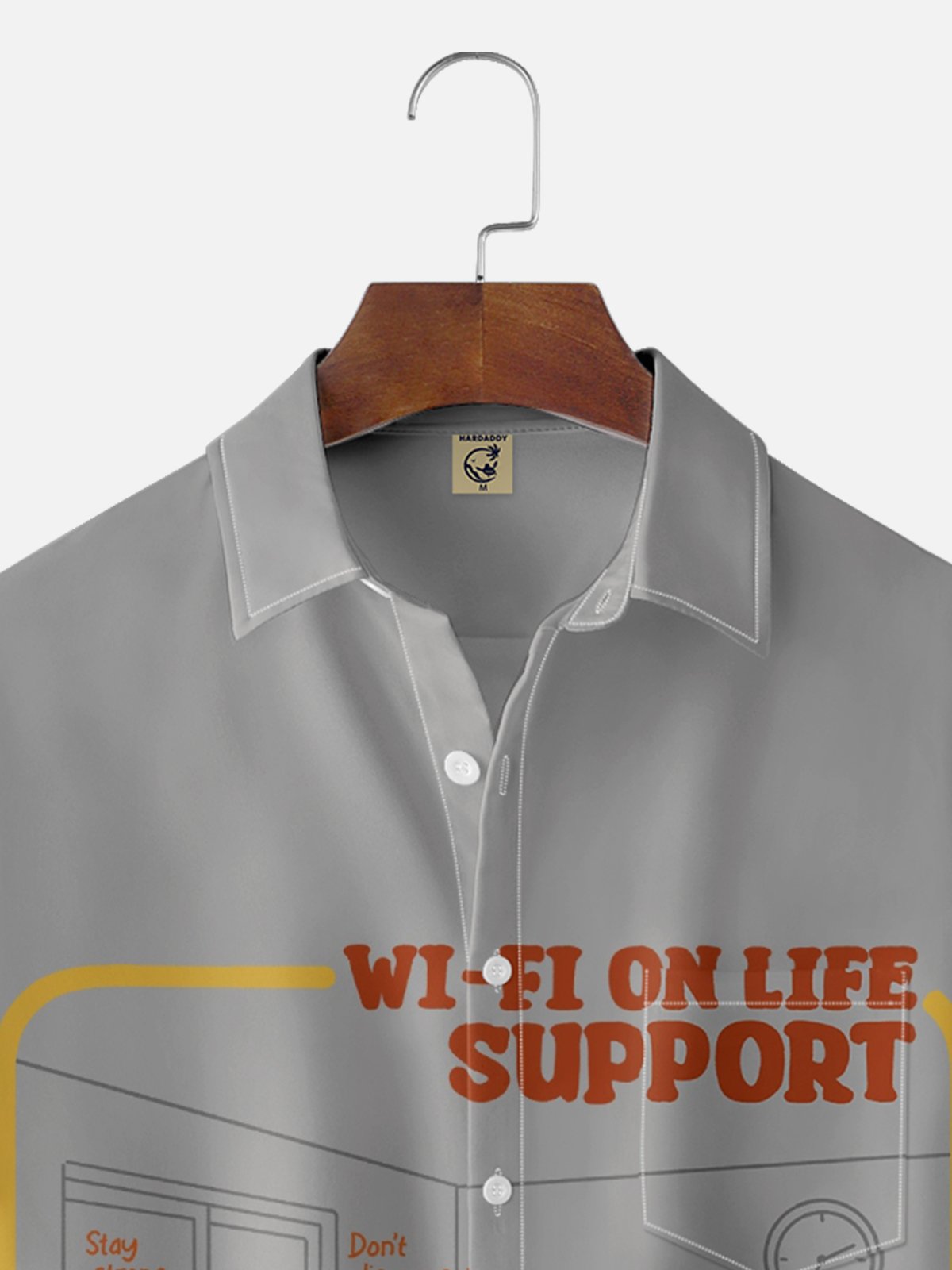 Hardaddy X Kimprut Imut Moisture-wicking Cartoon Chest Pocket Casual Shirt