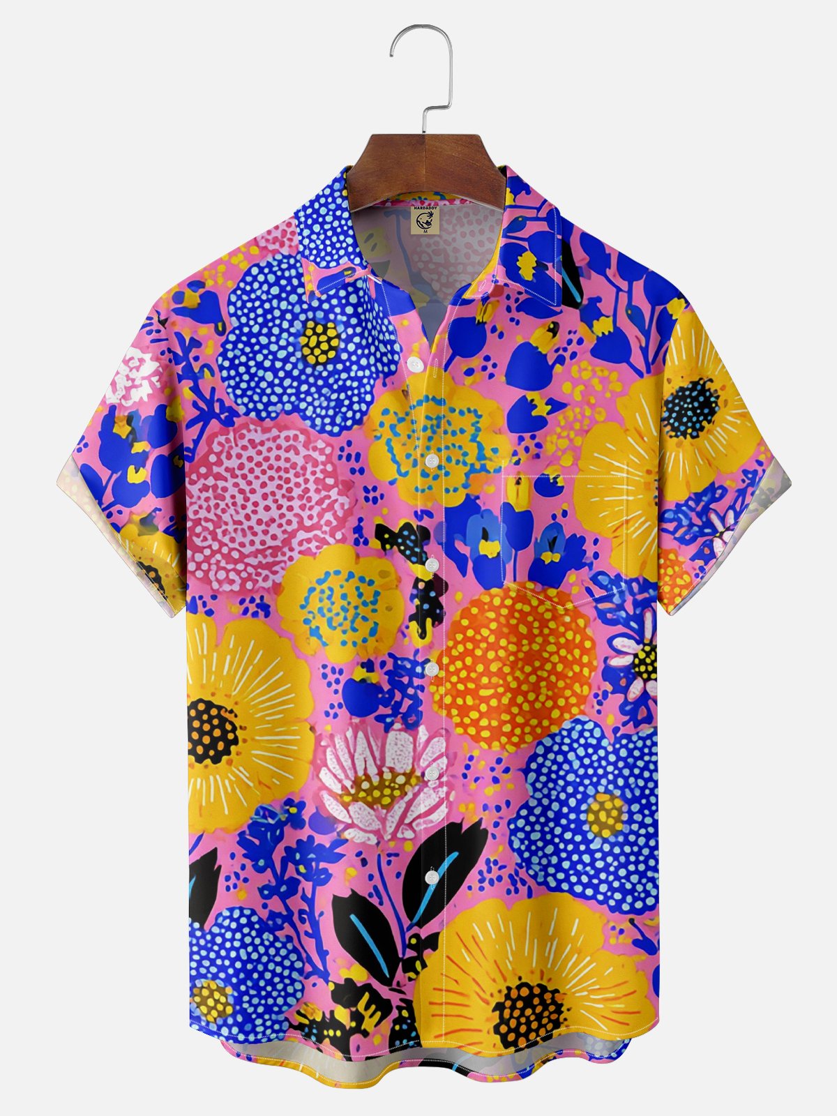 Hardaddy X Neika Moisture-wicking Floral Chest Pocket Hawaiian Shirt
