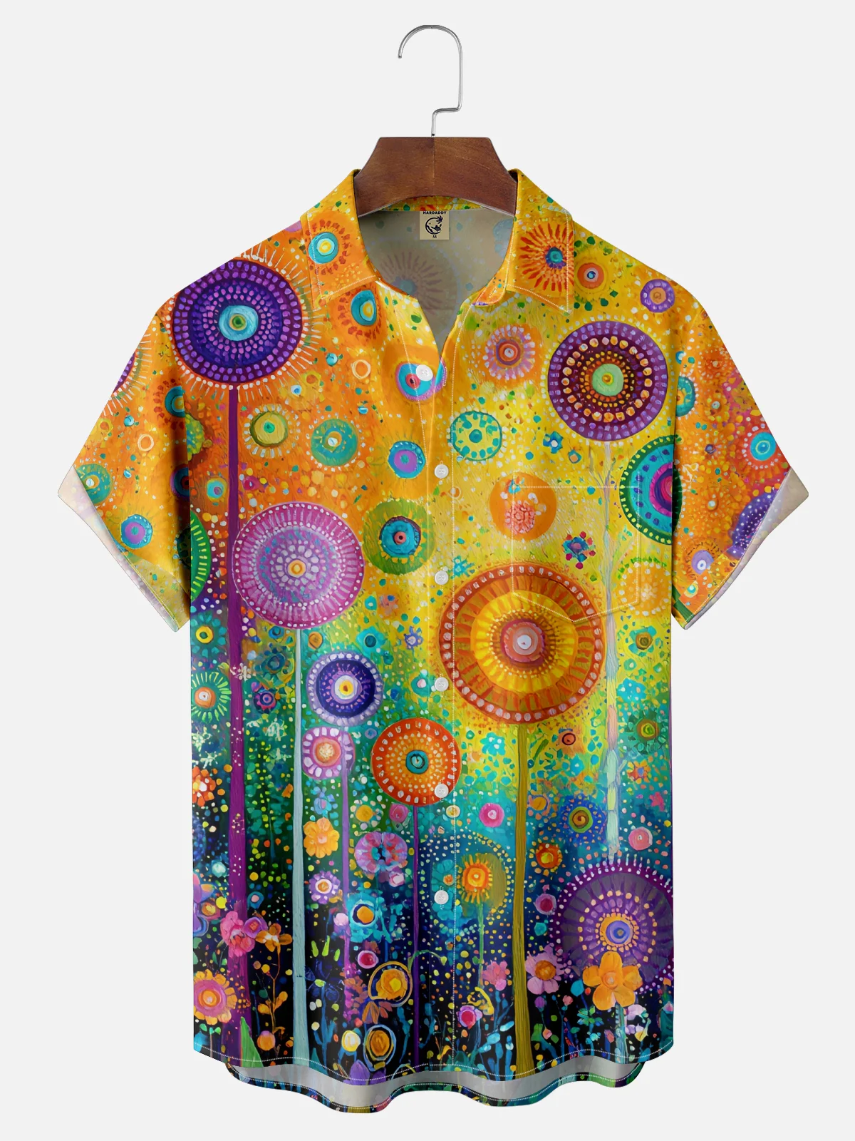 Hardaddy X Neika Moisture-wicking Landscape Floral Chest Pocket Hawaiian Shirt