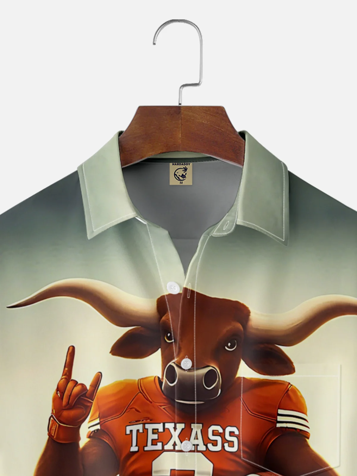 Moisture-wicking American Football Texas Art Longhorns Chest Pocket Casual Shirt