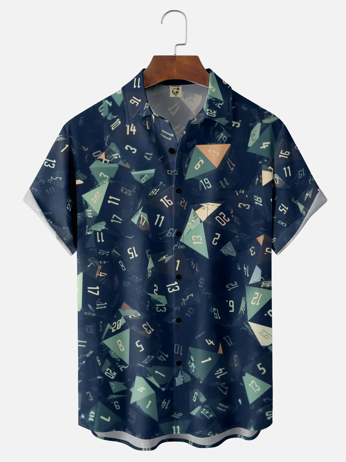Moisture-wicking Dice Board Game Geek Chest Pocket Casual Shirt