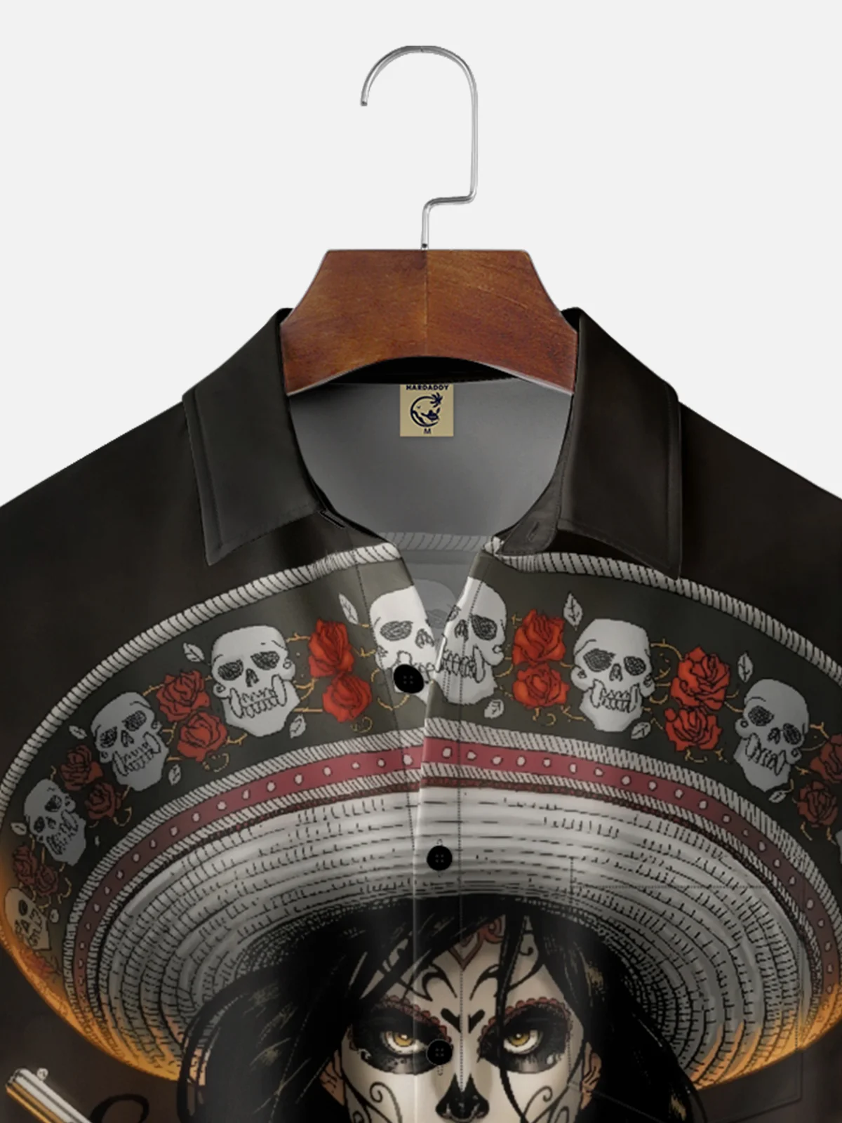 Moisture-wicking Day Of The Dead Skeleton Chest Pocket Casual Shirt