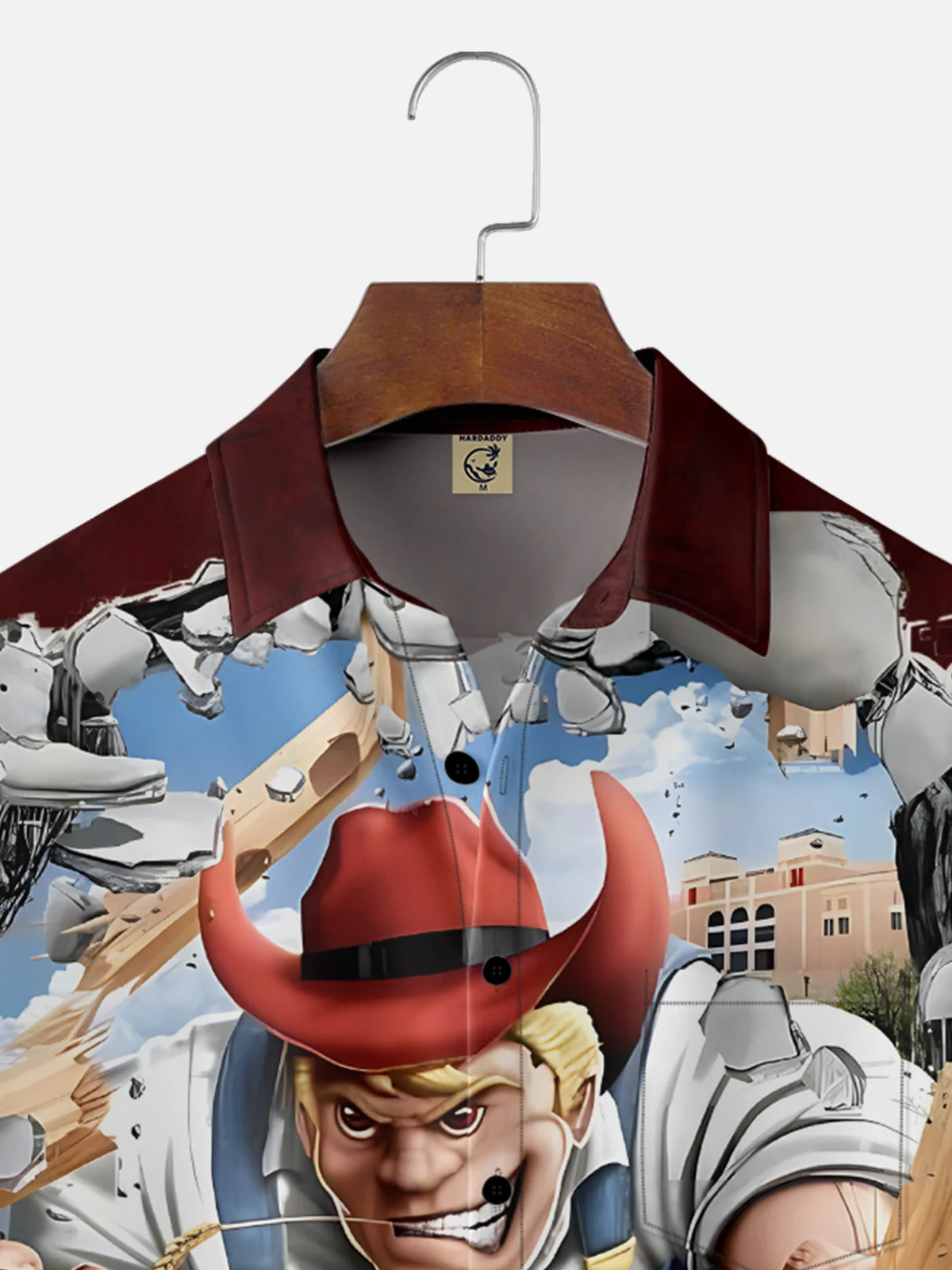 Moisture-wicking American Football Nebraska Art Huskers Chest Pocket Casual Shirt