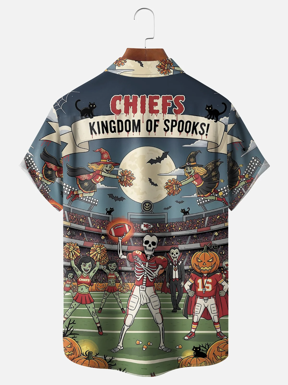 Moisture Wicking Football Kansas City Chiefs Chest Pocket Hawaiian Shirt