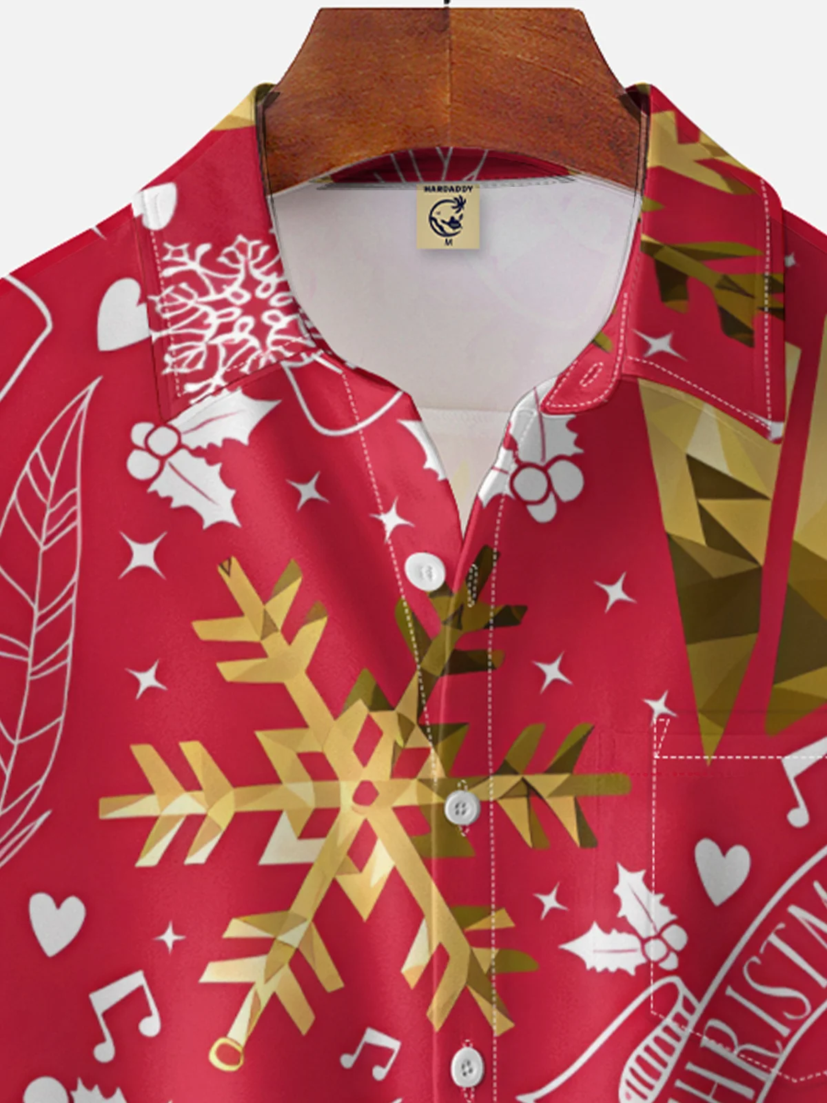 Moisture-wicking Christmas Chest Pocket Casual Shirt