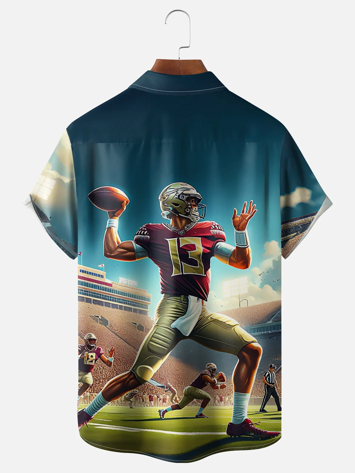 Moisture-wicking American Football Florida Art Seminoles Chest Pocket Casual Shirt