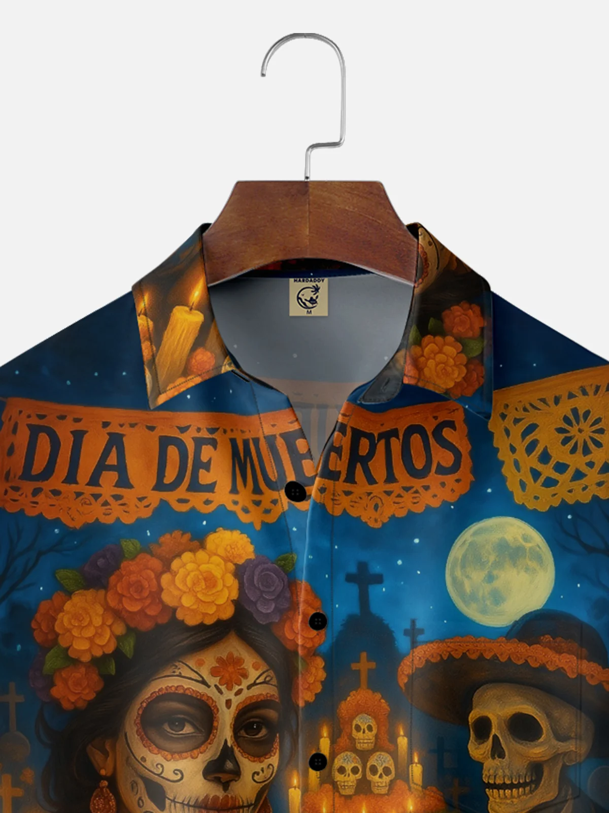 Moisture-wicking Day Of The Dead Skeleton Music Chest Pocket Casual Shirt