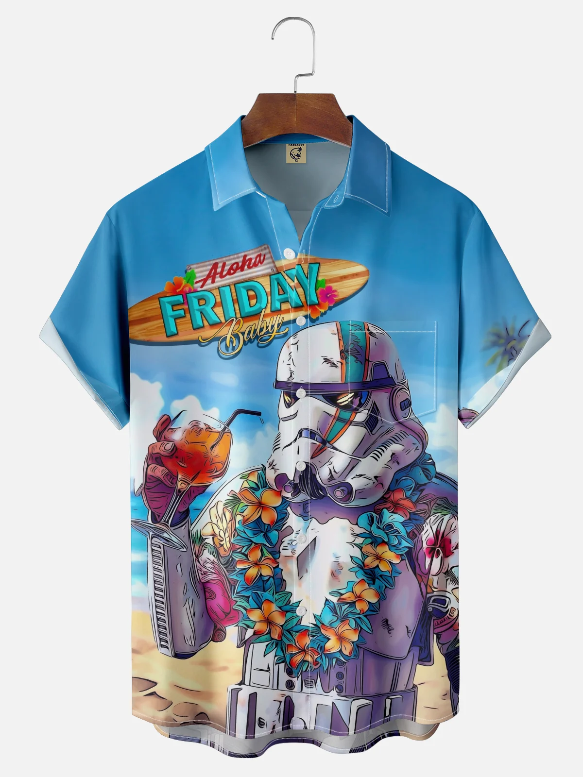 Moisture-wicking Star Aloha Friday Baby Chest Pocket Hawaiian Shirt