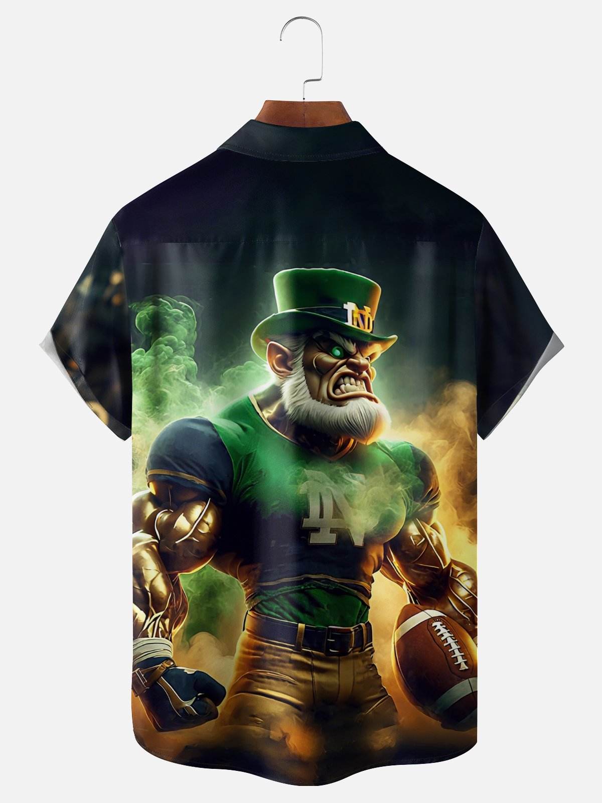 Moisture-wicking American Football University of Notre Dame Art Fighting Irish Chest Pocket Casual Shirt
