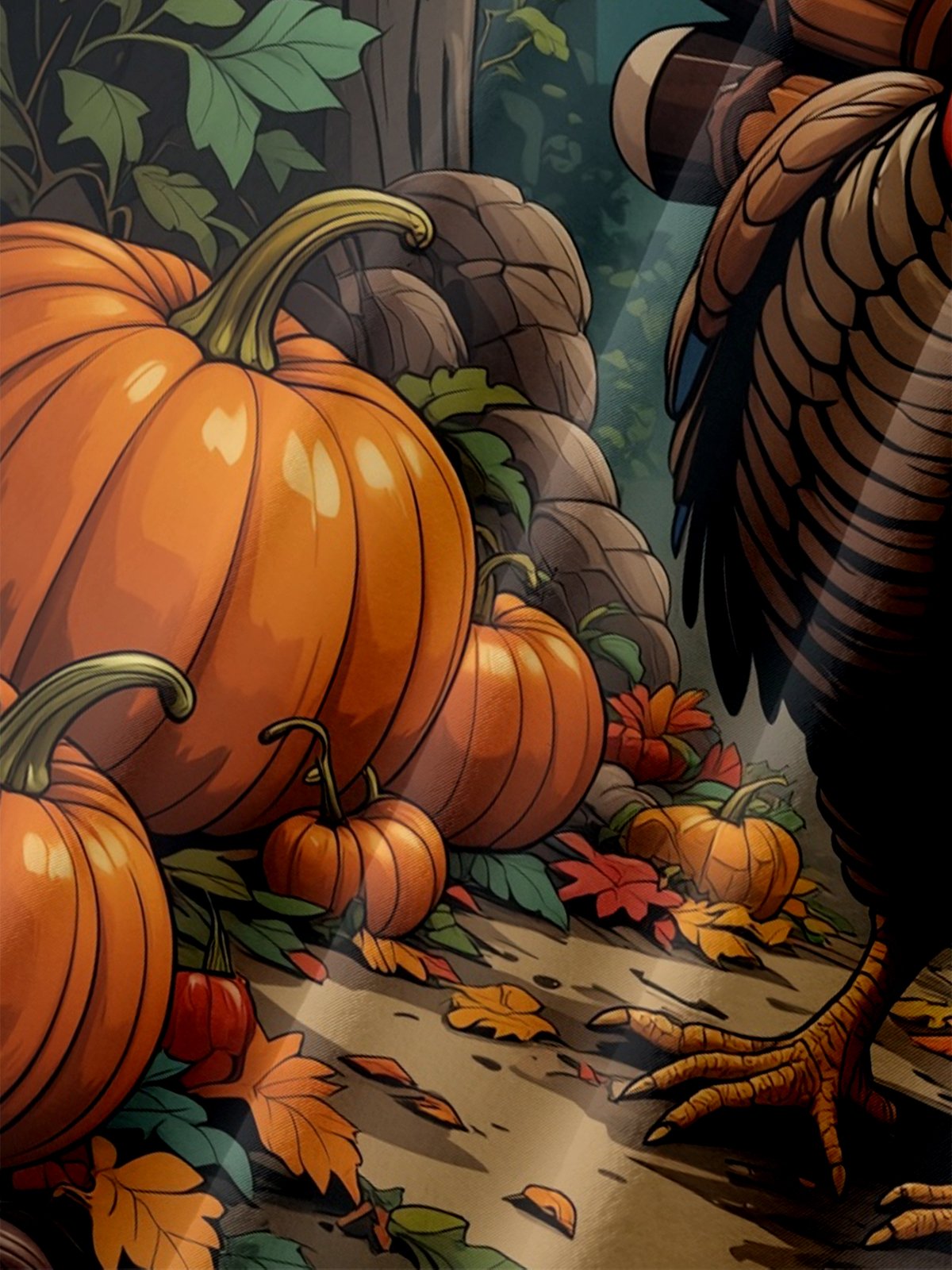 Moisture-wicking Thanksgiving Turkey Pumpkin Chest Pocket Casual Shirt