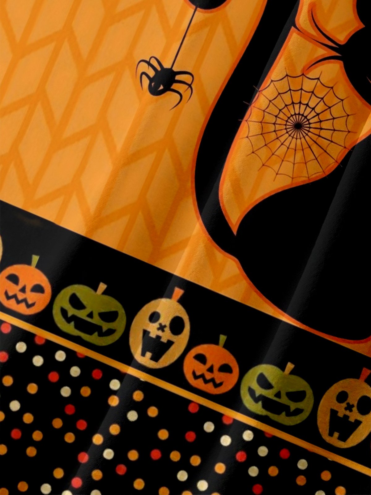 Moisture-wicking Halloween Cat Pumpkin Chest Pocket Casual Shirt