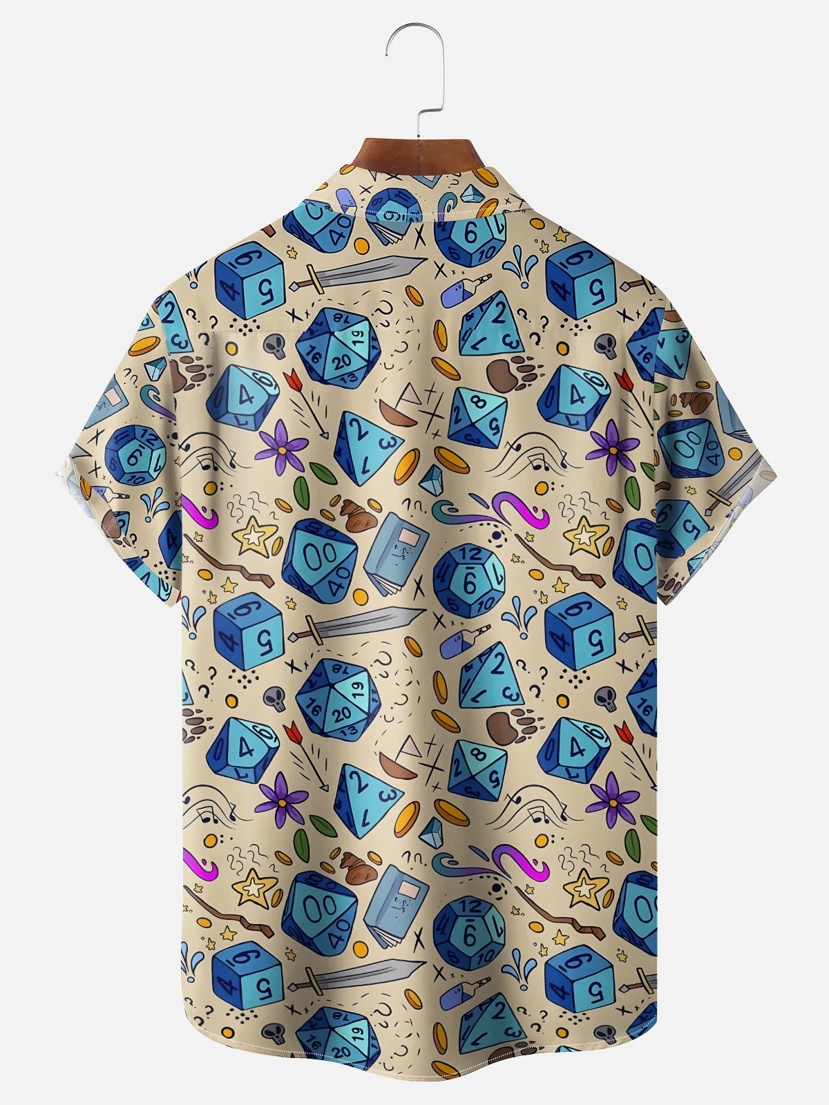 Moisture-wicking Dice Board Game Geek Chest Pocket Casual Shirt