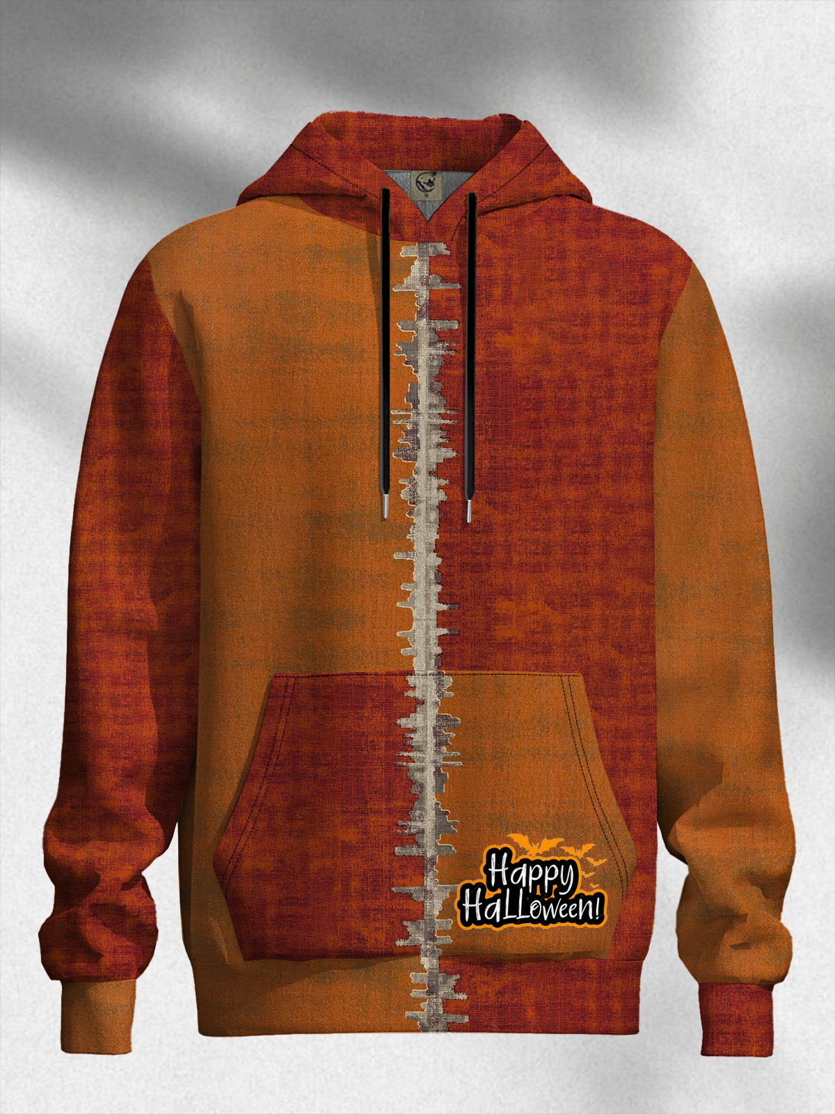 Halloween Patchwork Hooded Sweatshirt