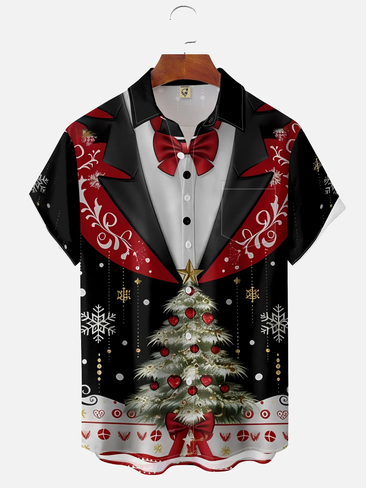 Moisture-wicking Christmas Tree Chest Pocket Ugly Shirt