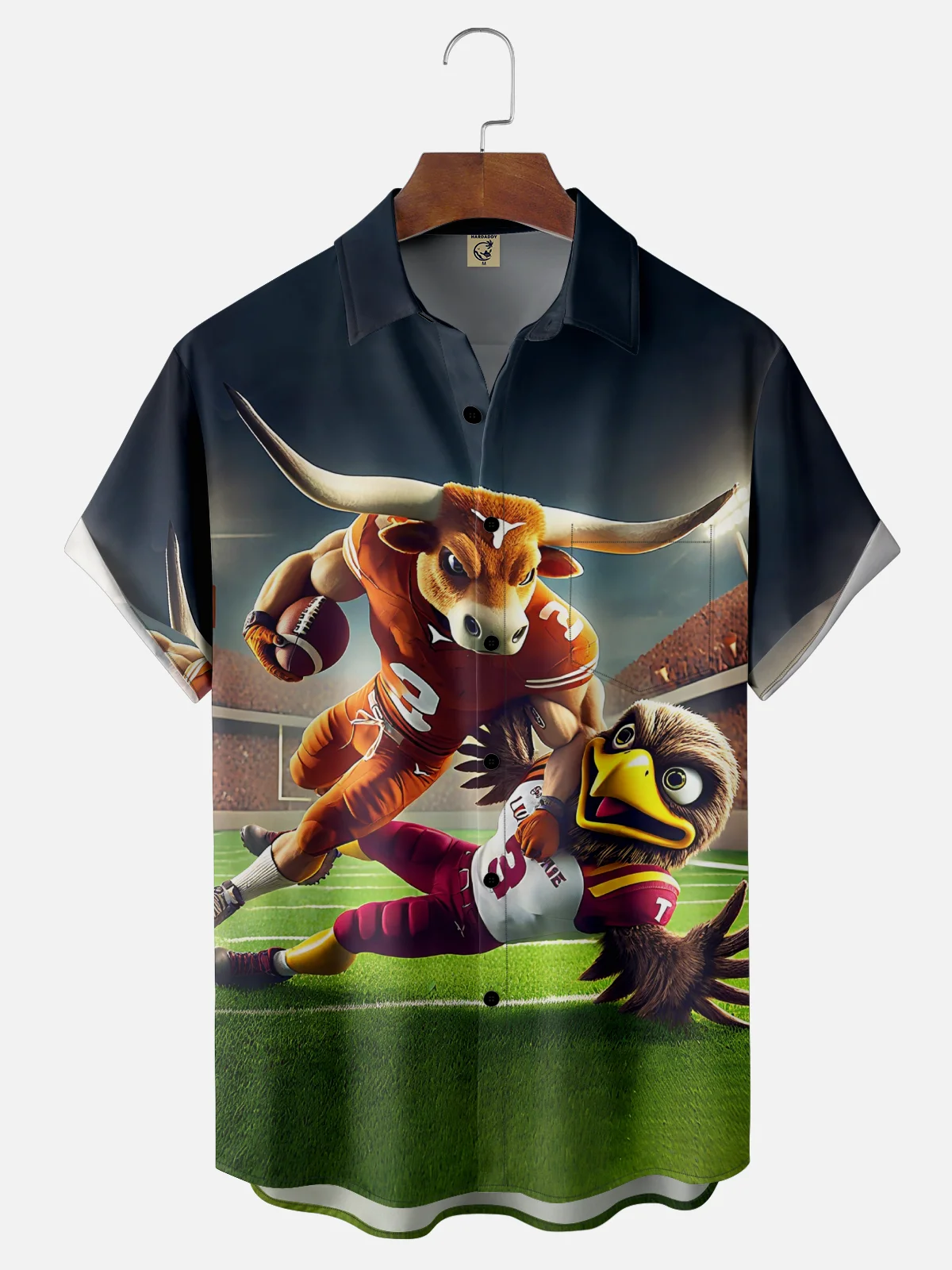 Moisture Wicking Football Texas Longhorns Breast Pocket Hawaiian Shirt