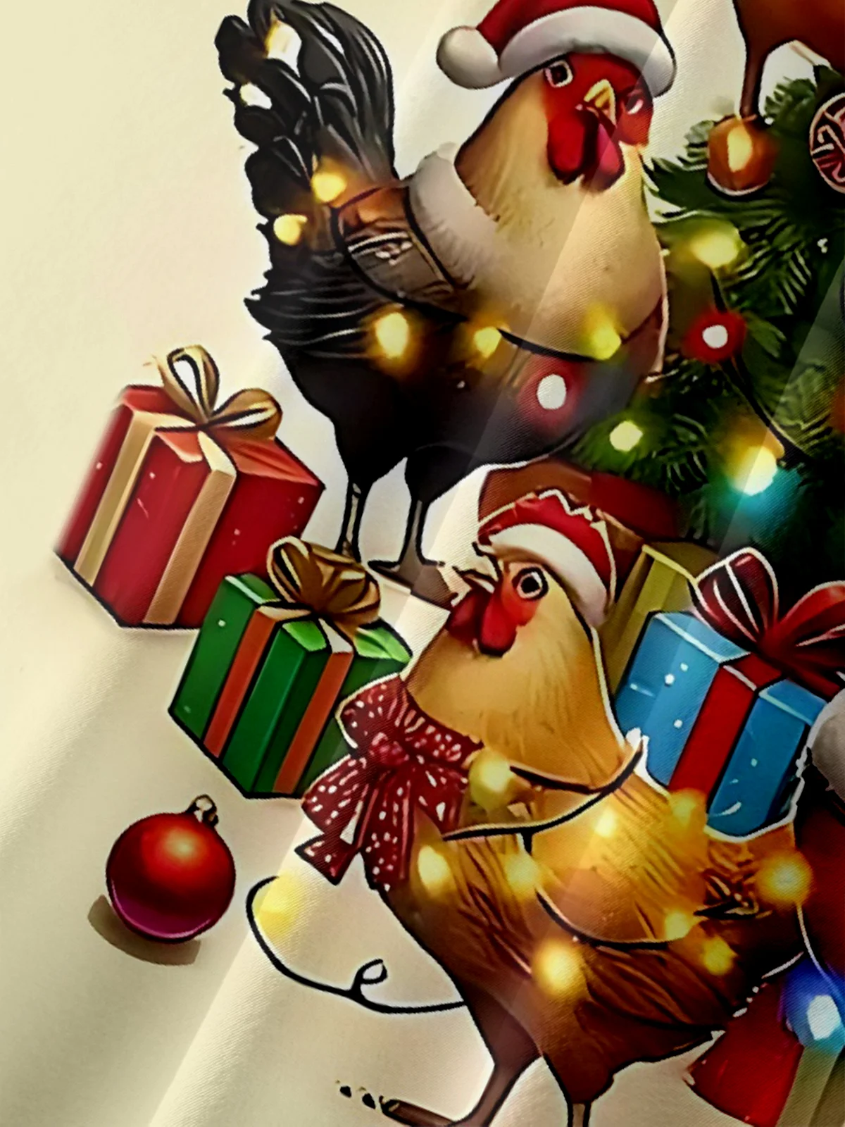 Moisture Wicking Christmas Chicken Pocket Hawaiian Shirt