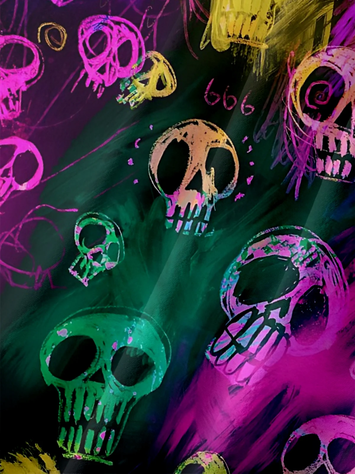Moisture Wicking Day of the Dead Skull Chest Pocket Hawaiian Shirt