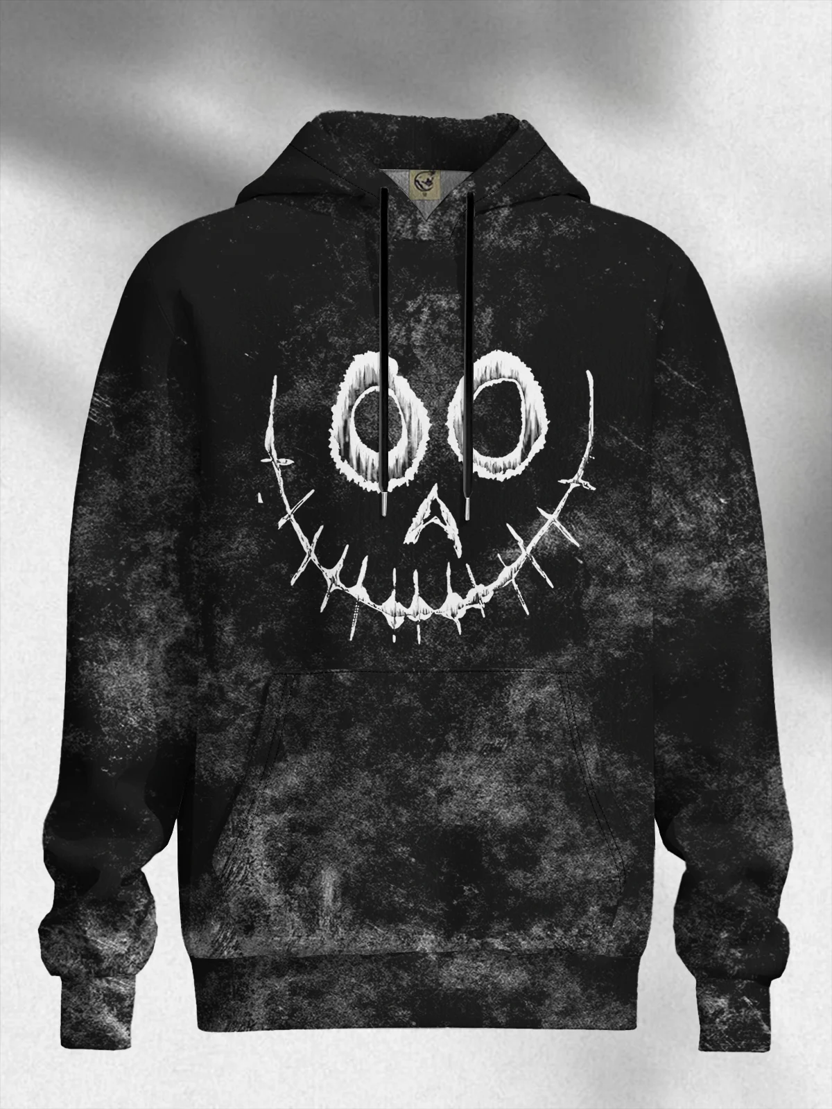 Halloween Gradient Ghost Face Hooded Sweatshirt