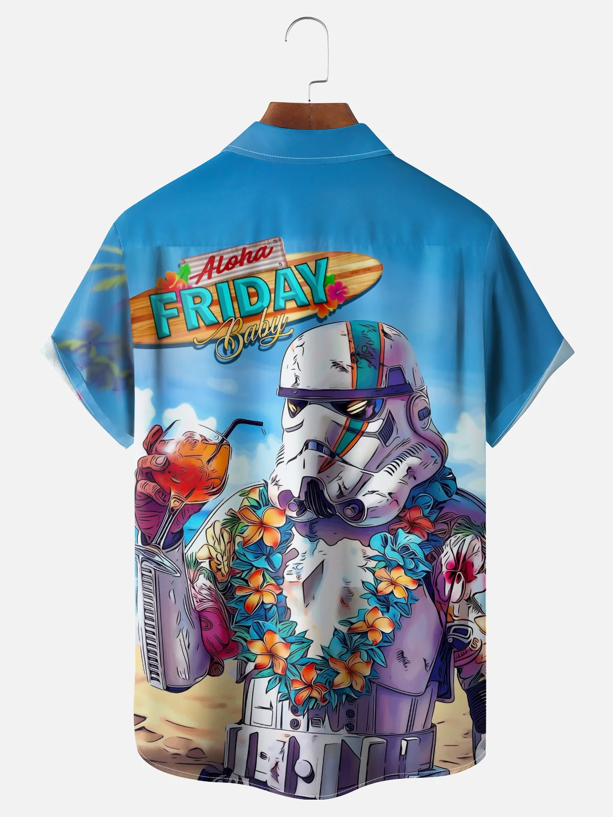 Moisture-wicking Star Aloha Friday Baby Chest Pocket Hawaiian Shirt
