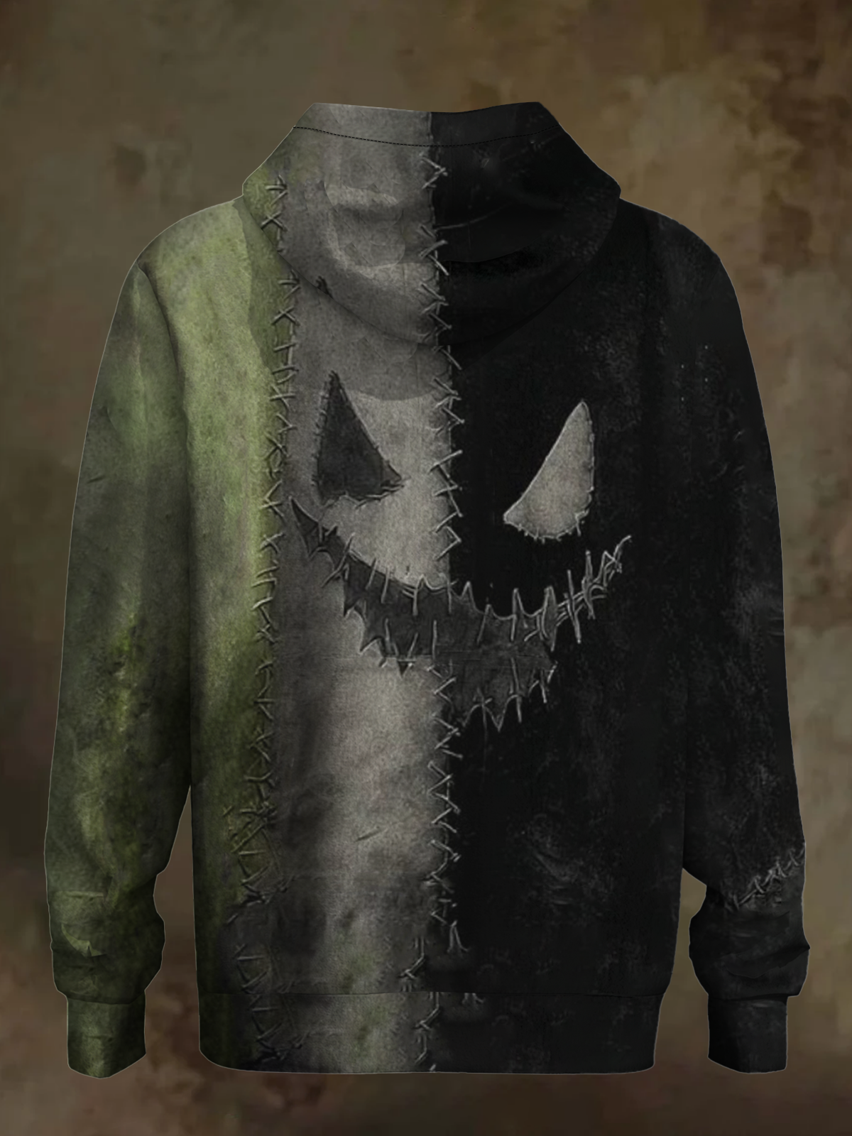 Halloween Stitched Ghost Face Hooded Sweatshirt
