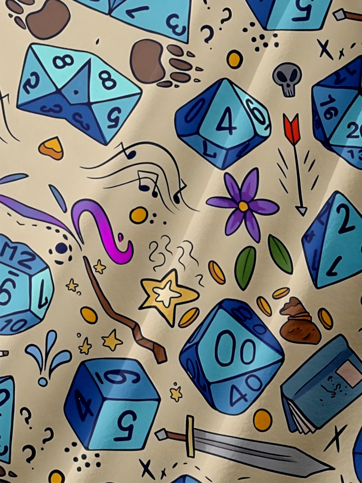 Moisture-wicking Dice Board Game Geek Chest Pocket Casual Shirt