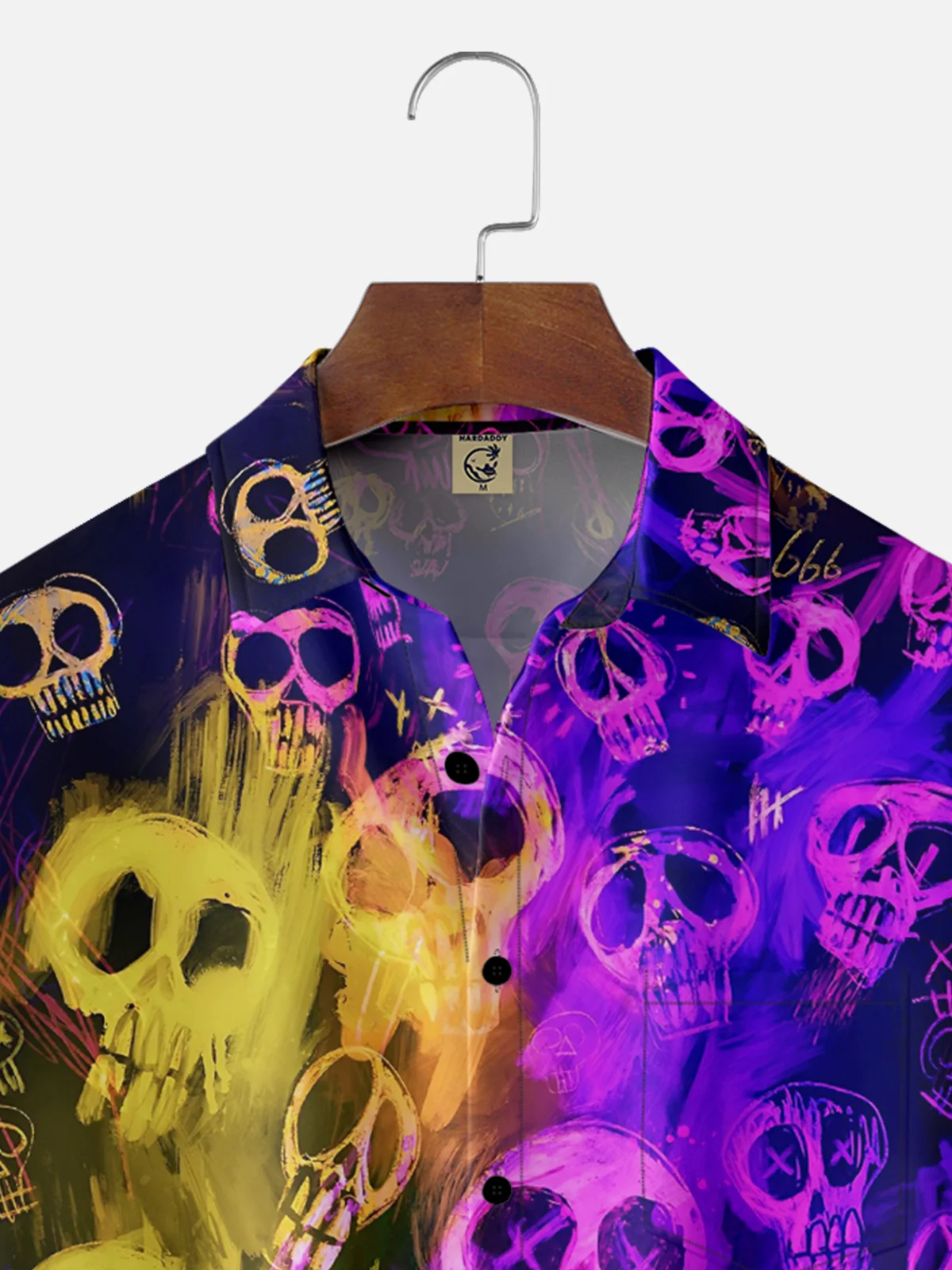 Moisture Wicking Day of the Dead Skull Chest Pocket Hawaiian Shirt