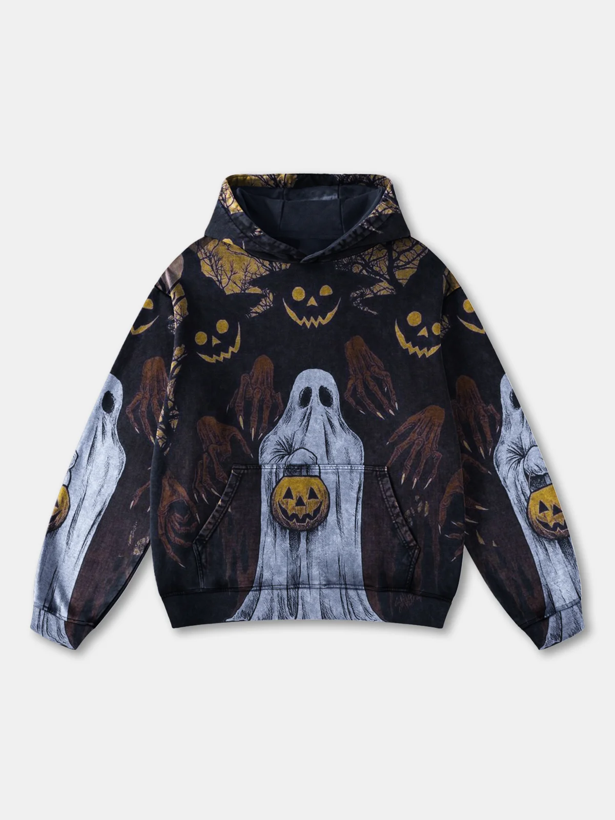 Halloween Gradient Abstract Ghost Ghost Pumpkin Hoodie Sweatshirt