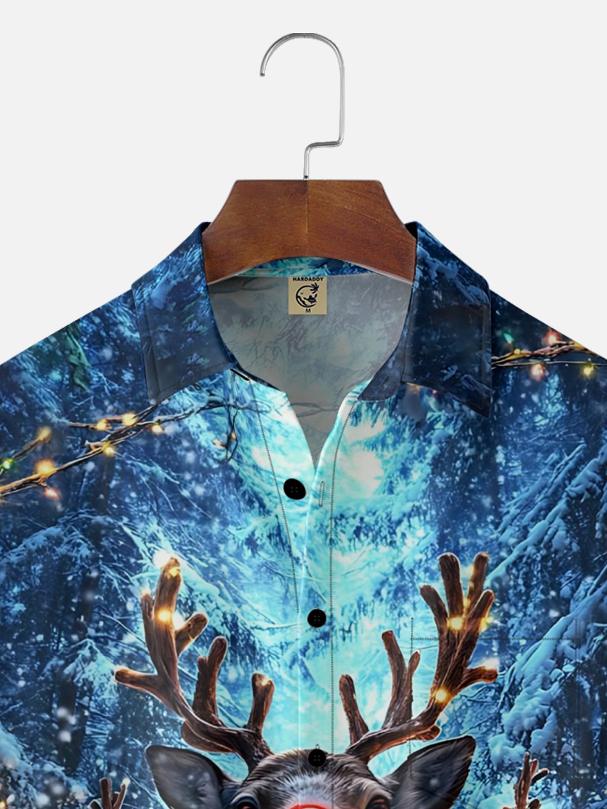 Moisture-wicking Christmas Red-nosed Reindeer Chest Pocket Casual Shirt