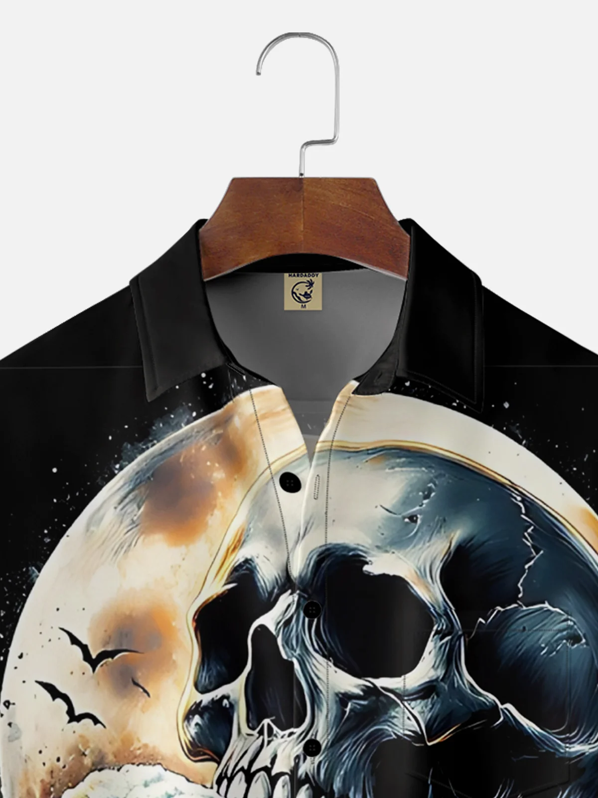 Moisture-Wicking Halloween Beer-Drinking Skeleton Chest Pocket Hawaiian Shirt