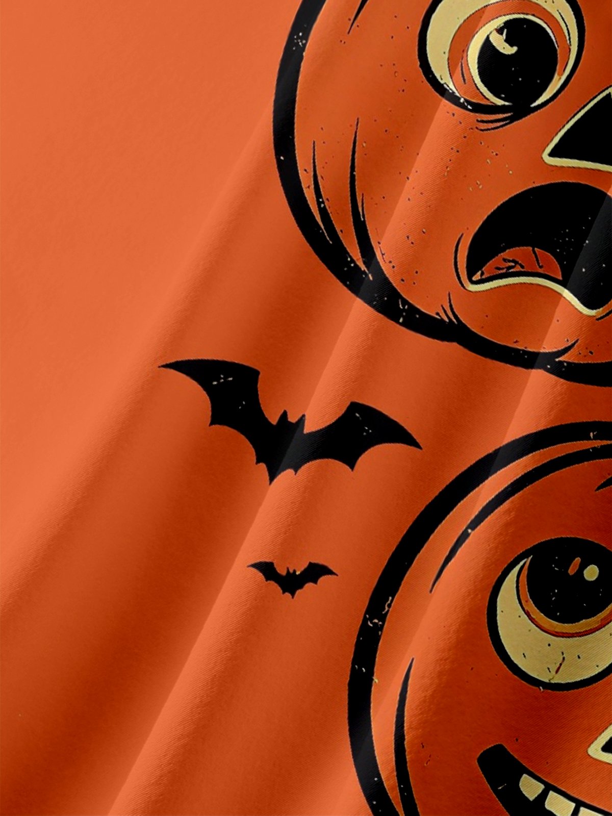 Moisture-Wicking Halloween Pumpkin Poster Chest Pocket Hawaiian Shirt