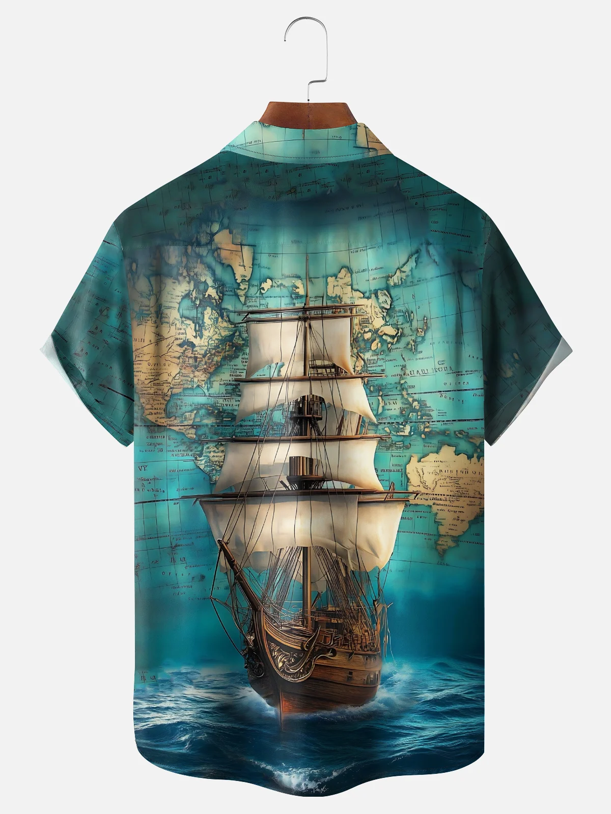 Moisture-wicking Sailing Boat Chest Pocket Casual Shirt