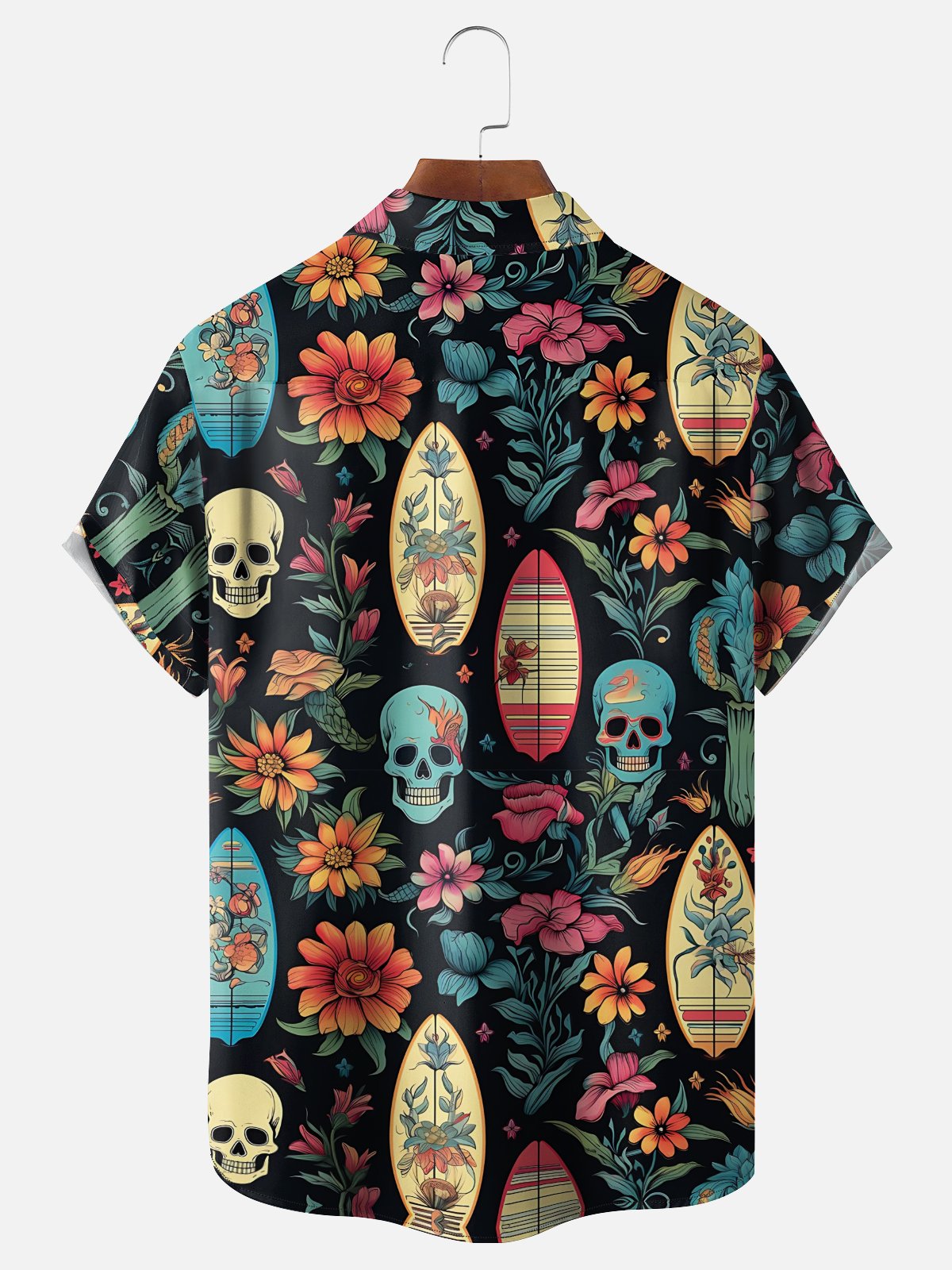 Moisture-wicking Day of the Dead Chest Pocket Casual Shirt