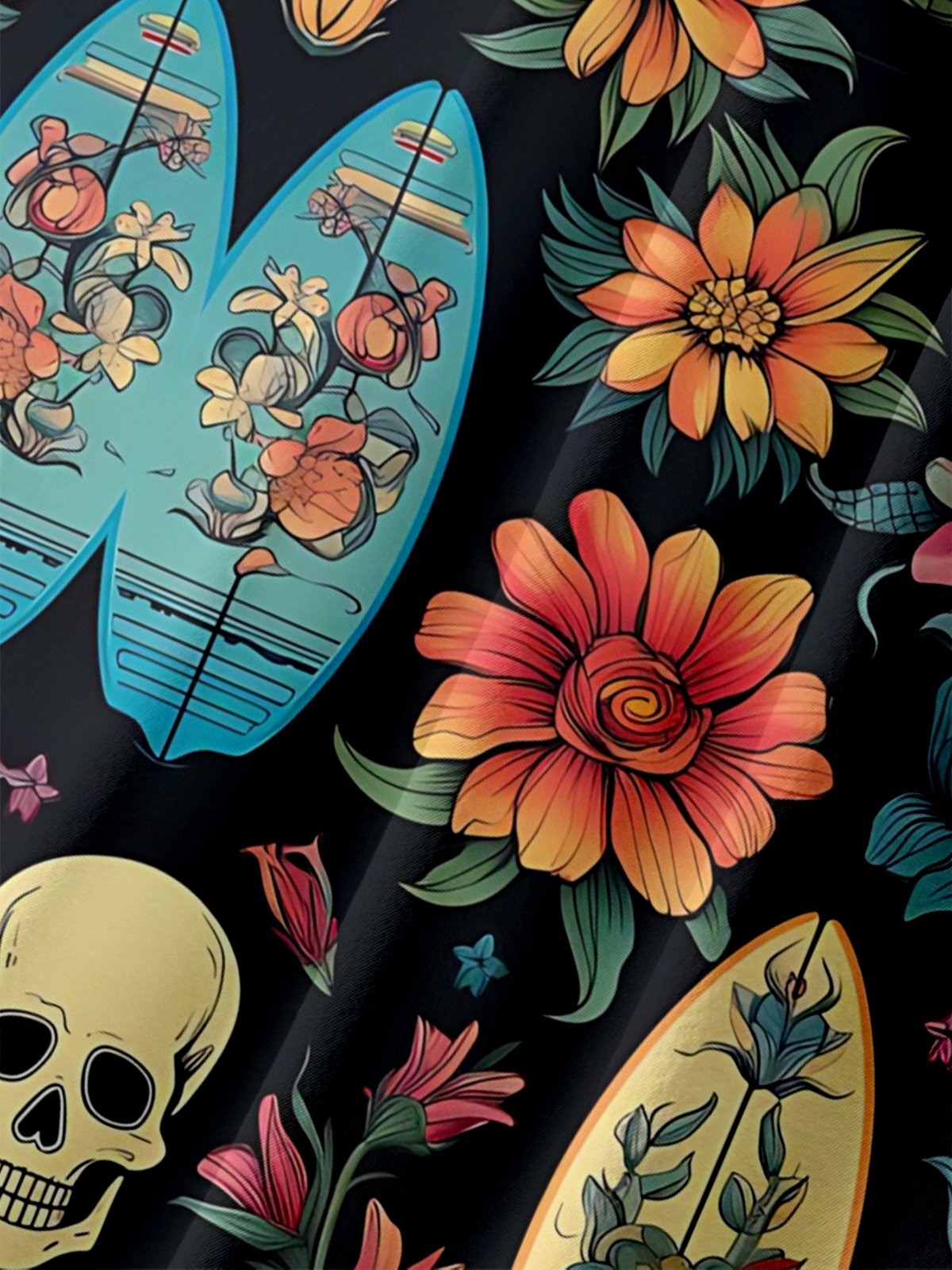 Moisture-wicking Day of the Dead Chest Pocket Casual Shirt