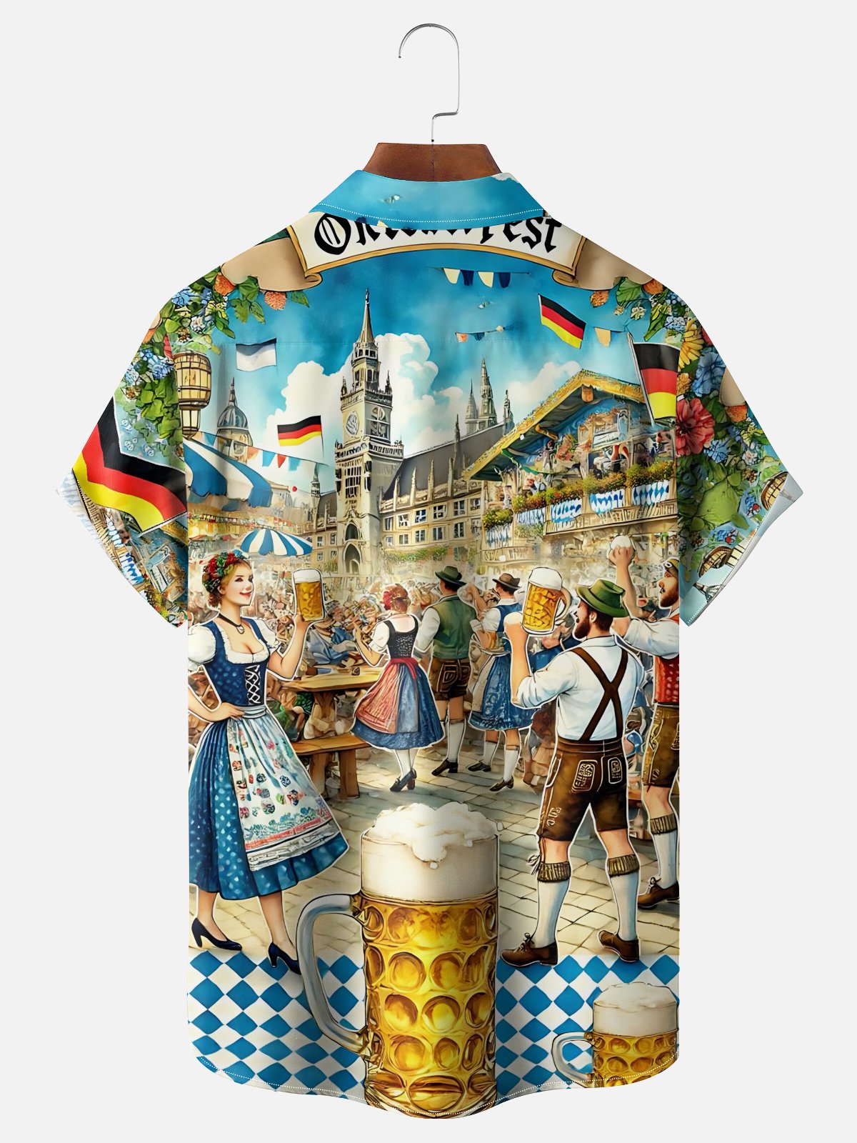 Moisture-wicking Oktoberfest Beer Chest Pocket Casual Shirt