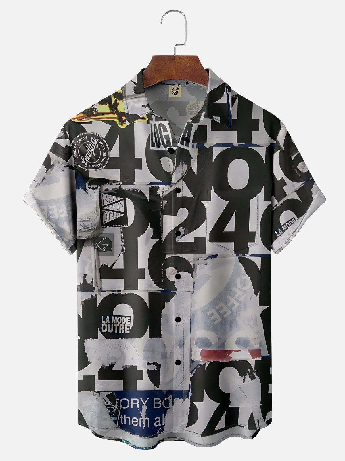 Moisture-wicking Trendy Design Numbers Chest Pocket Casual Shirt