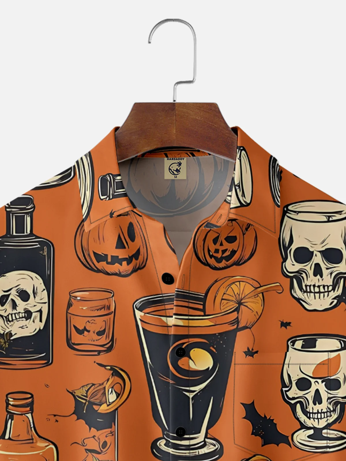 Moisture-wicking Halloween Skull Cocktail Chest Pocket Casual Shirt