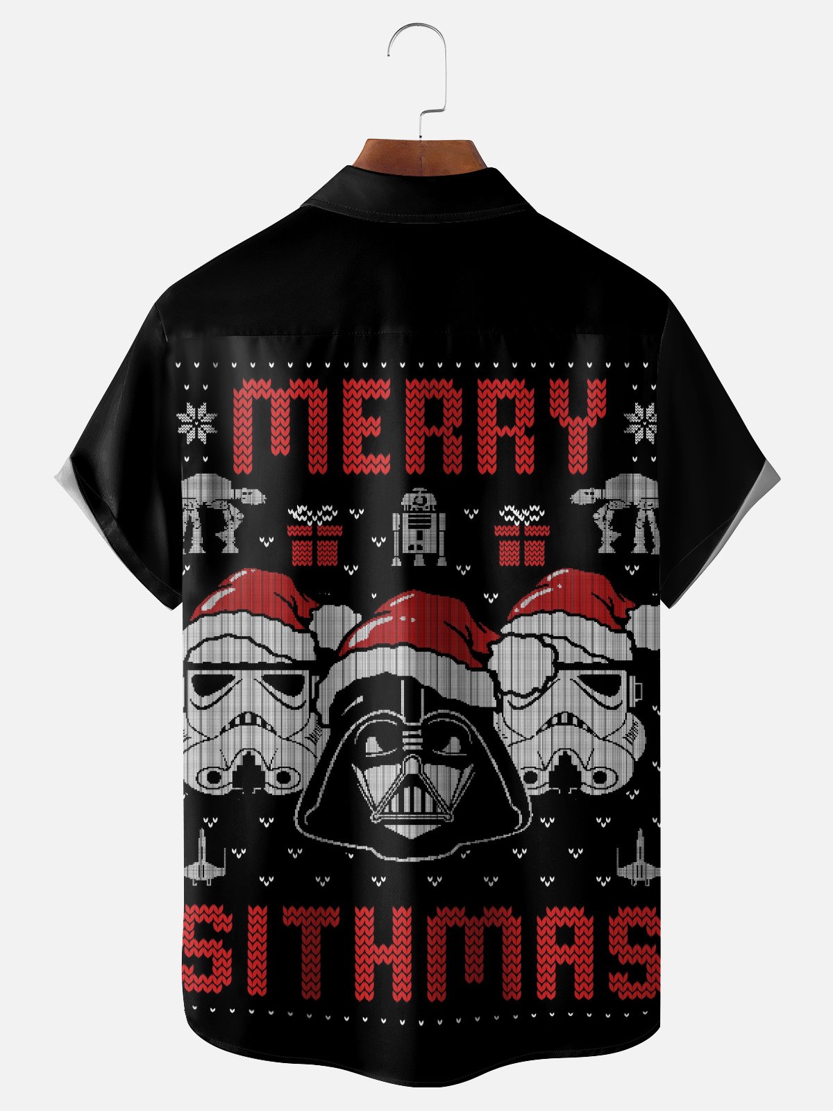 Hardaddy X Eduely Moisture-wicking Christmas Star Robot Chest Pocket Holiday Shirt