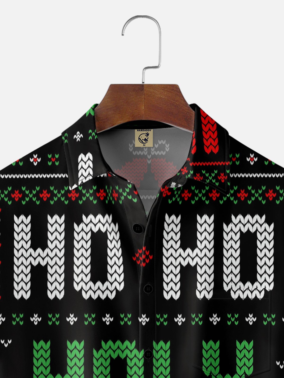 Hardaddy X Eduely Moisture-wicking Christmas Santa HOHO Holy Shit Chest Pocket Ugly Shirt