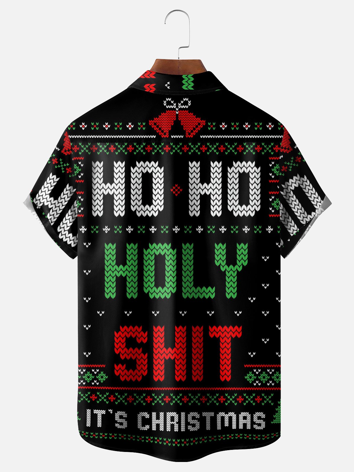 Hardaddy X Eduely Moisture-wicking Christmas Santa HOHO Holy Shit Chest Pocket Ugly Shirt