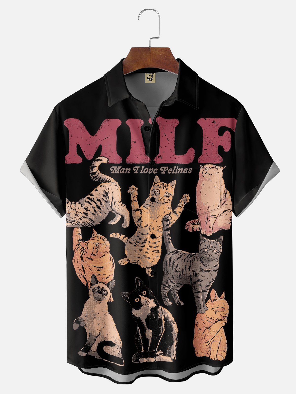 Hardaddy X Eduely Moisture-wicking MILF Cats Chest Pocket Holiday Shirt