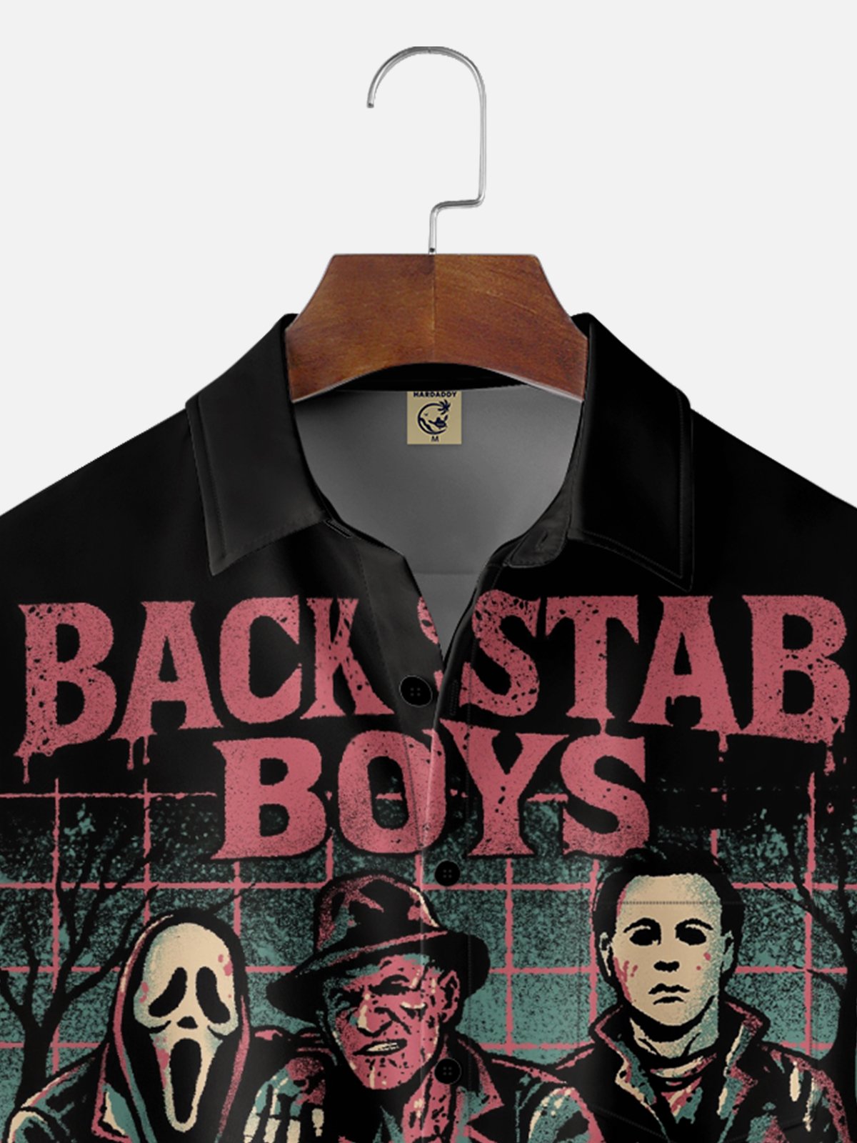 Hardaddy X Eduely Moisture-wicking Halloween Mask Killer Chest Pocket Holiday Shirt