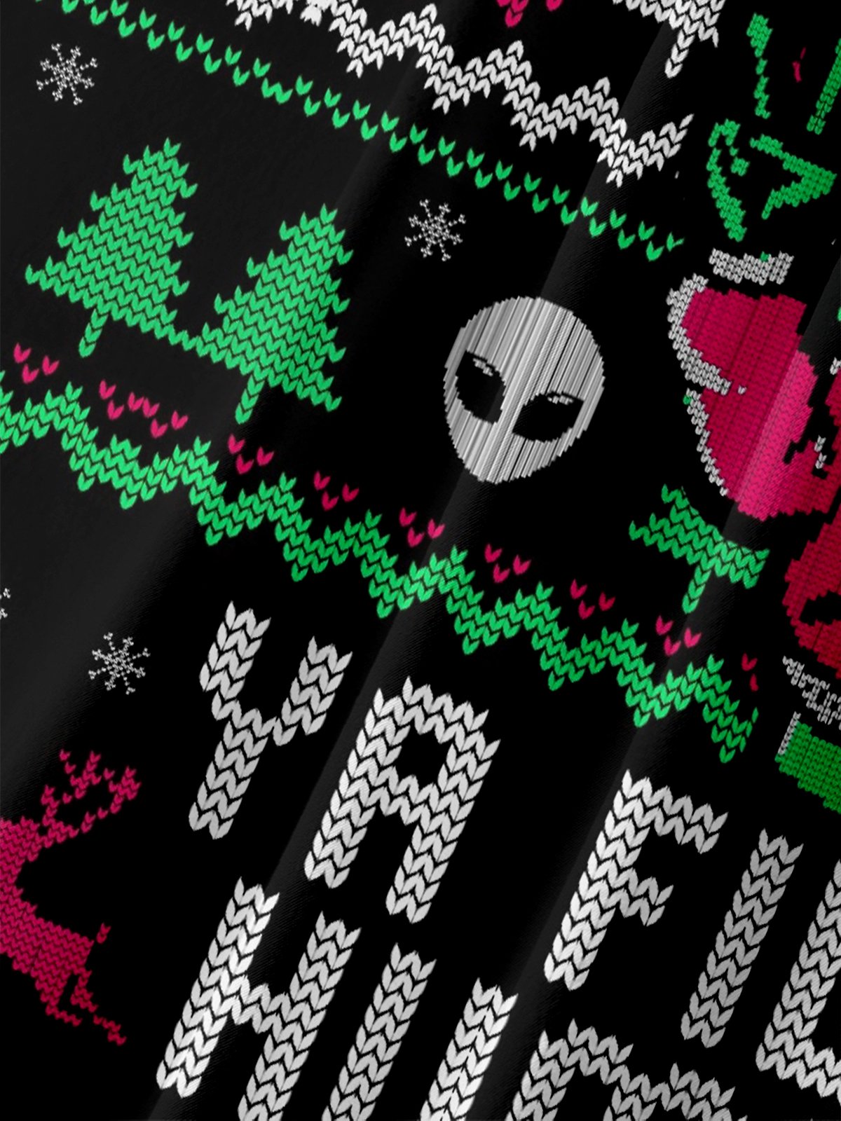 Hardaddy X Eduely Moisture-wicking Christmas Alien Chest Pocket Casual Shirt