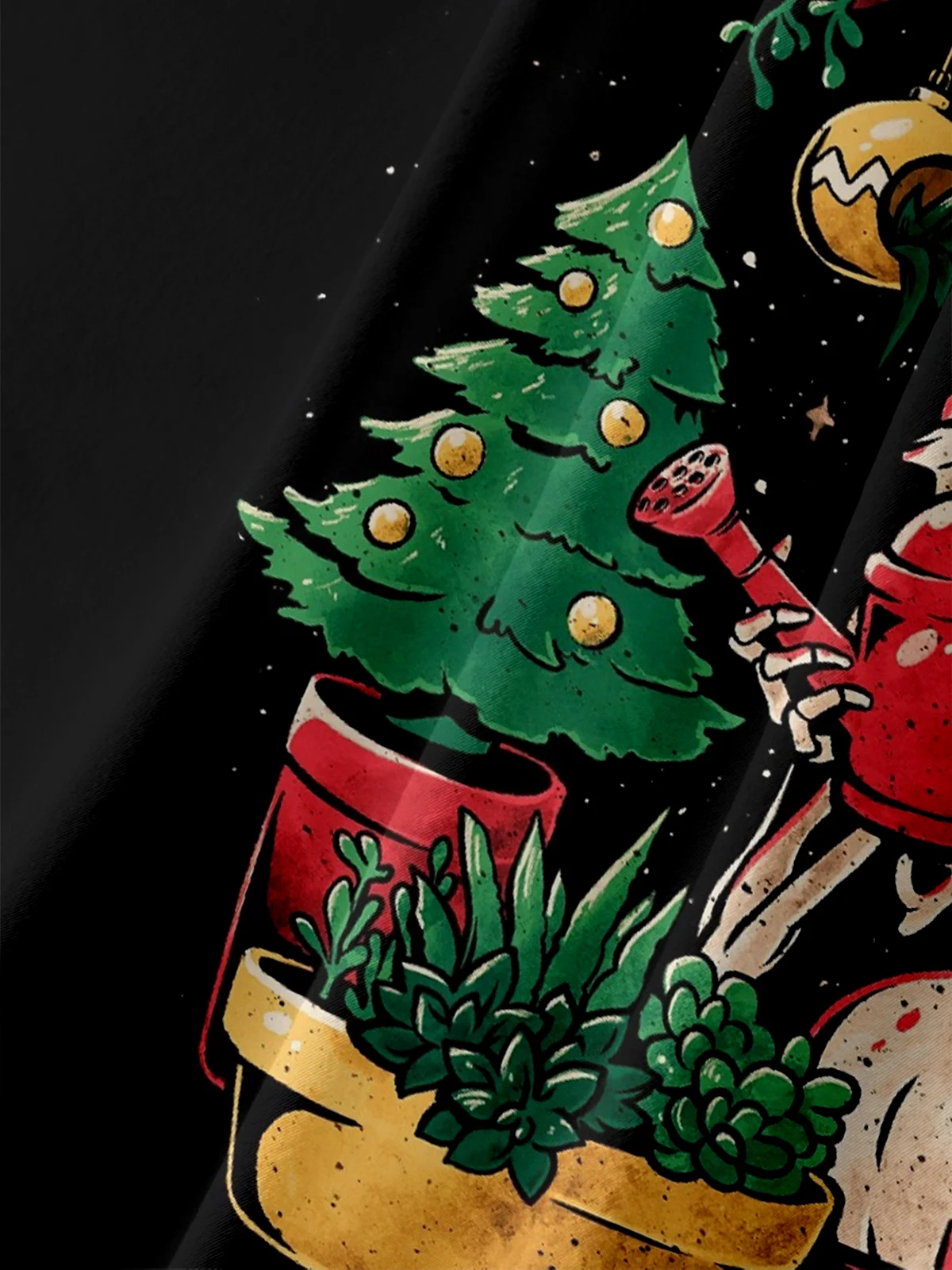 Hardaddy X Eduely Moisture-wicking Christmas Skull Santa Claus Chest Pocket Holiday Shirt