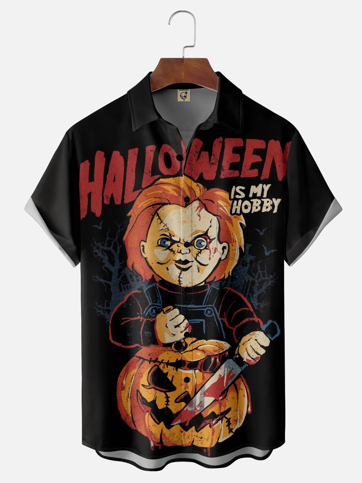 Hardaddy X Eduely Moisture-wicking Halloween Ghost Doll Chest Pocket Holiday Shirt