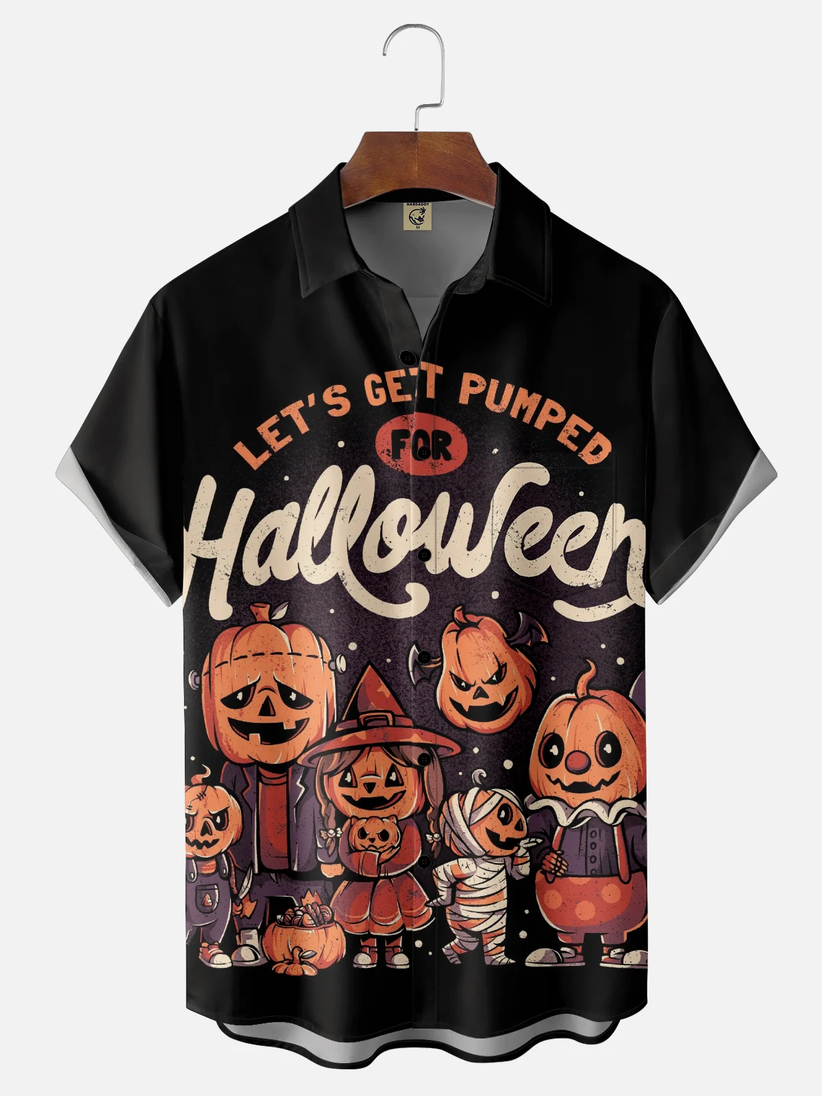 Hardaddy X Eduely Moisture-wicking Lets Get Pumped For Halloween Chest Pocket Holiday Shirt