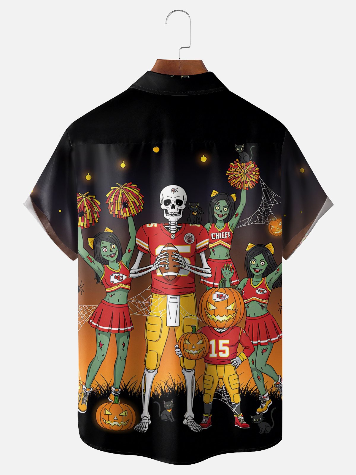 Moisture Wicking Halloween Kansas Chest Pocket Hawaiian Shirt