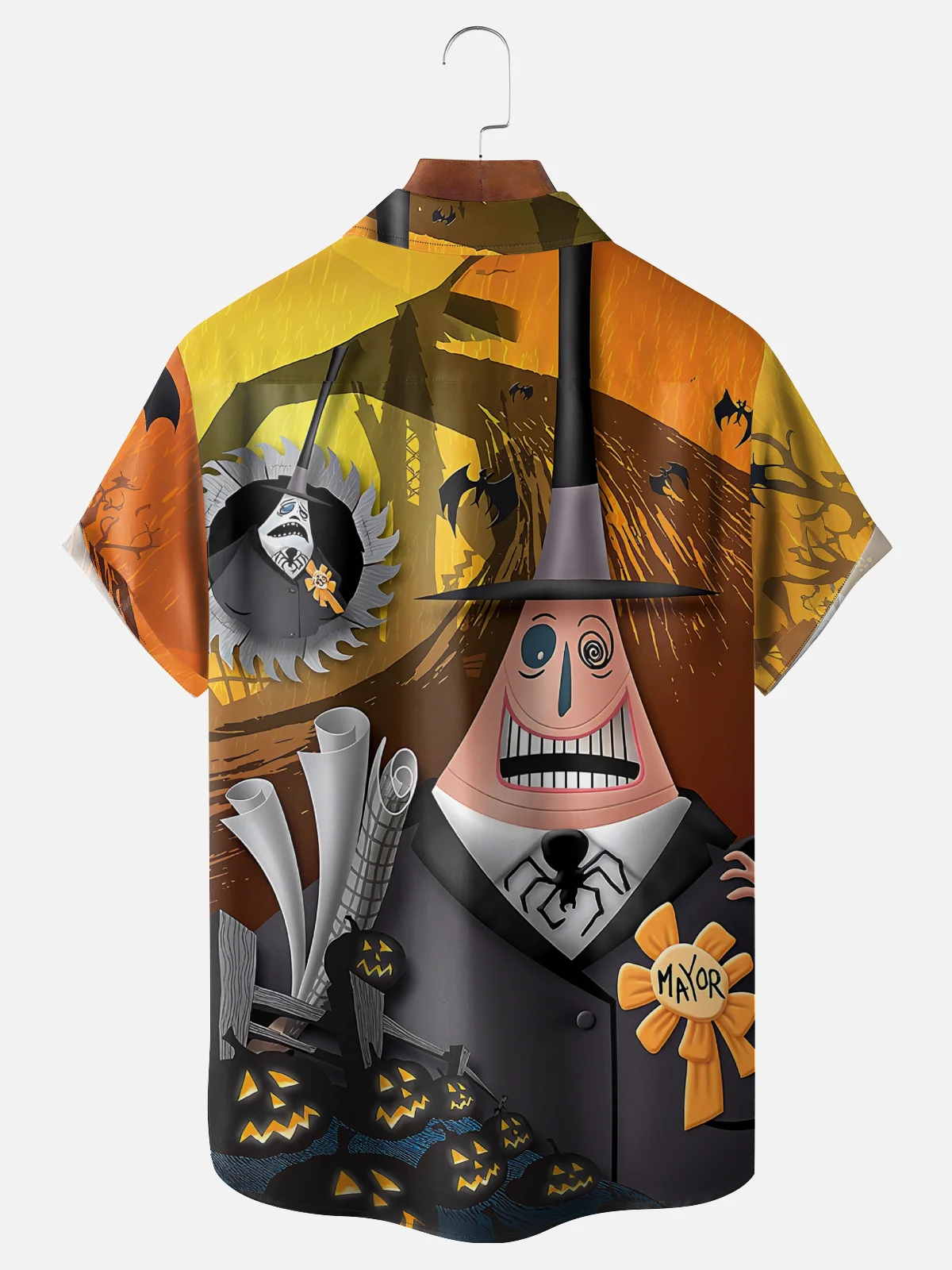 Moisture Wicking Halloween Christmas-Halloween Mayor Chest Pocket Hawaiian Shirt